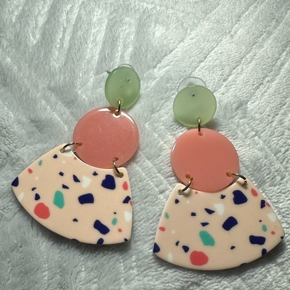 Geometric Graffiti Drop Earrings - Picture 2 of 5